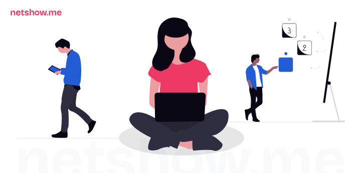 Ilustração mostrando pessoas aprendendo com flexibilidade.