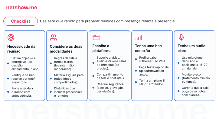 Dicas para organizar uma reunião híbrida