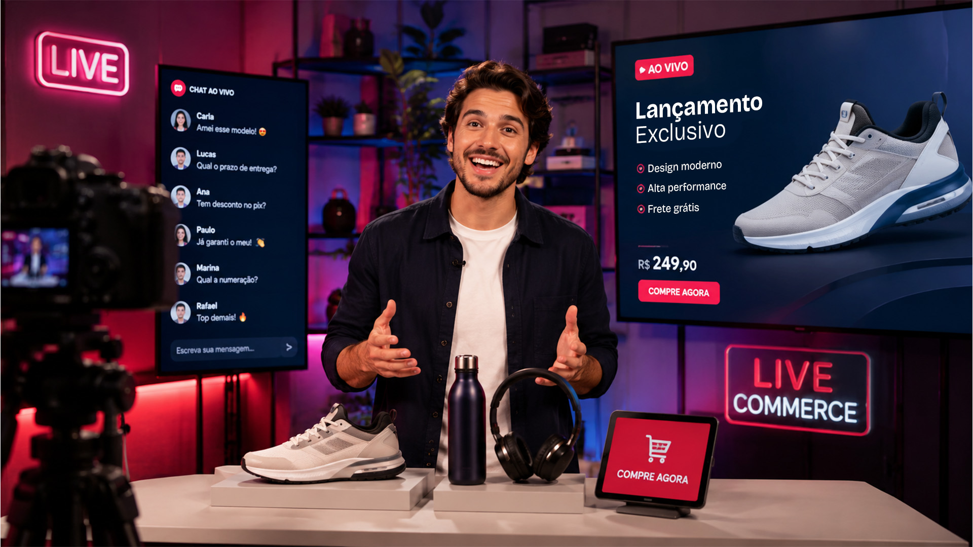 Operação de live commerce   como montar estúdio e equipe para vender ao vivo - Netshow.me